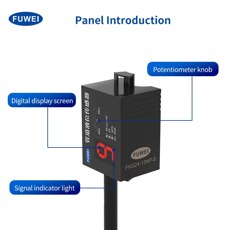 FKG24-13NP-S High Precision 13mm Liquid Level Control Digital Display Capacitive Pipe Liquid Level Sensor