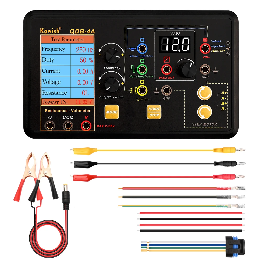 QDB-4A Auto Ignition Coil Tester Car Idle Stepper Motor Solenoid Valve  Injector Actuator Fault Detector Driver PWM Generator - AliExpress 34