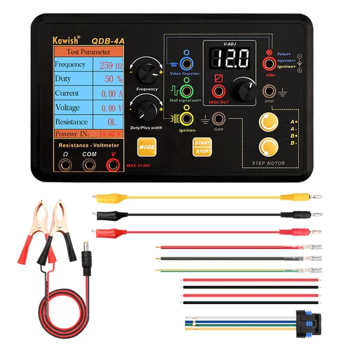 Probador de bobina de encendido automático QDB-4A, Motor paso a paso de ralentí para coche, válvula solenoide, inyector, actuador, Detector de fallos, controlador, generador PWM