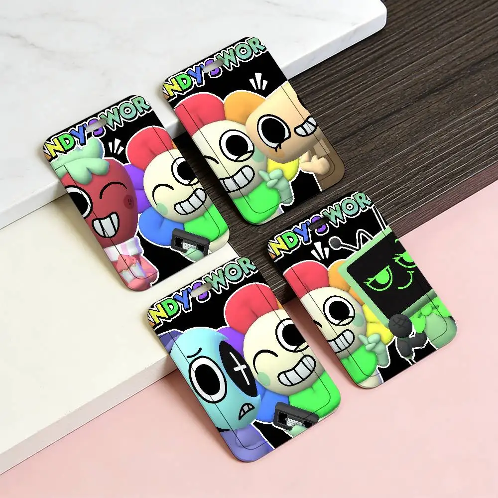 Game S-Shelly D-Dandys World Lanyard Work ID Bag Bus Student Photo Card Holder Badge Employee Plastic Slide Cover