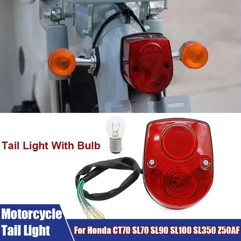 Motorcycle Rear Tail Brake Lights With Bulb License Plate Lamp For Honda CT70 SL70 SL90 SL100 SL350 Z50A Motorcycle Accessories