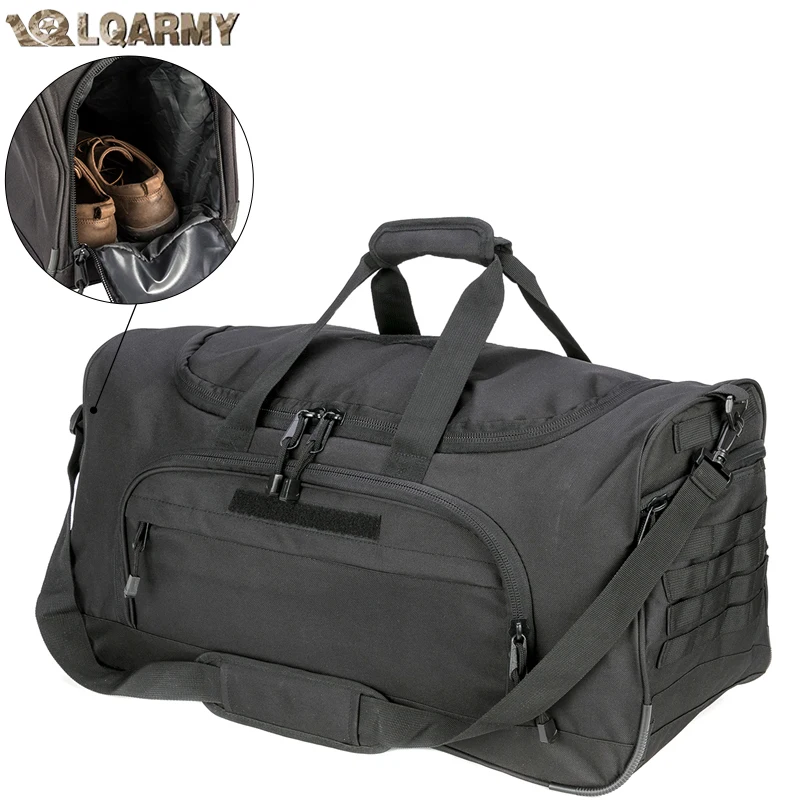 LQARMY Waterproof Gym Bag Men Sports Travel Bags Tactical Duffle Luggage Outdoor Fitness Training Bag