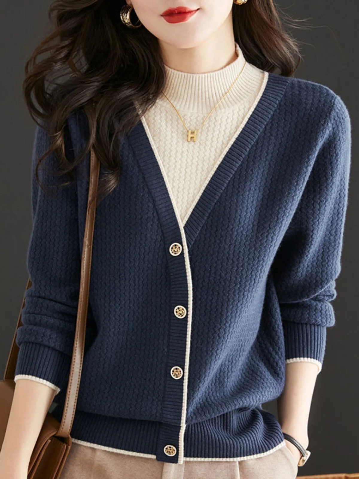 

Вязаный свитер больших размеров с высоким воротником, базовый слой, женская осенне-зимняя модная верхняя одежда с эффектом омоложения