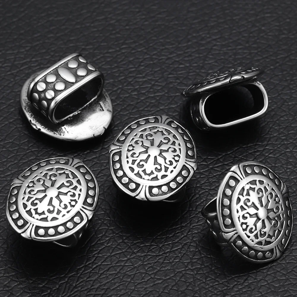 Stainless Steel Slider Beads Hole 12*6mm Slide Charms for Leather Bracelet Supplies Jewelry Making DIY Accessories