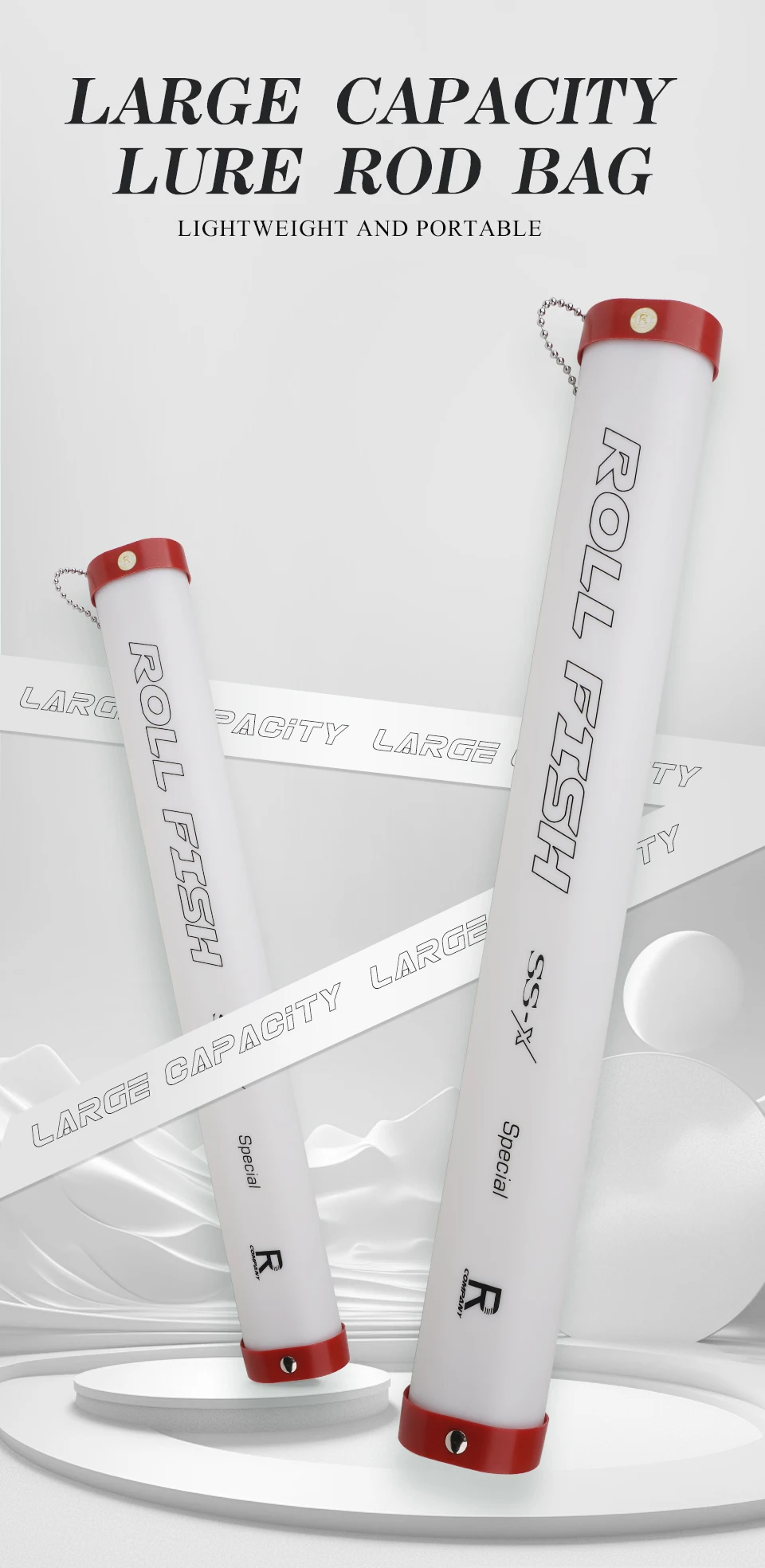 ROLLFISH 53–155 cm wasserdichtes Angelrutenetui – widerstandsfähiges und langlebiges PP-Material, Anti-Roll-Dreiecksdesign für Angelgeräte – Detail 1