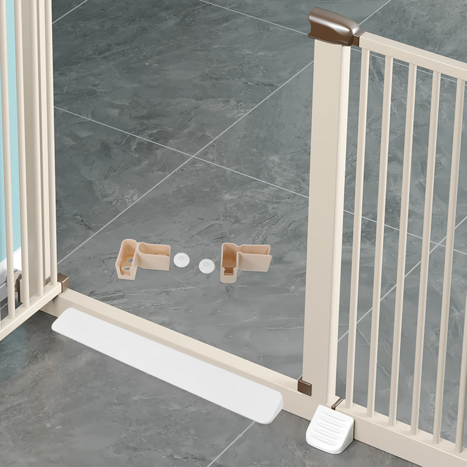 

2 set Connectors With Suction L-Shaped Plastic Fence Connectors For Indoor Safety Fencing Playpen Replacement