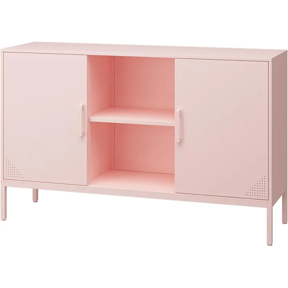 Metal StoraCainet,Metal Pink TV Stand witStora,Coee ar uet Cainet Kitcen Sideoard StoitAdjustale Sees or Living Room edroom