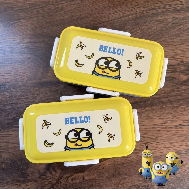 

Minions movie animation cartoon cute picnic bento box kawaii household portable fruit snacks dessert storage lunch box wholesale