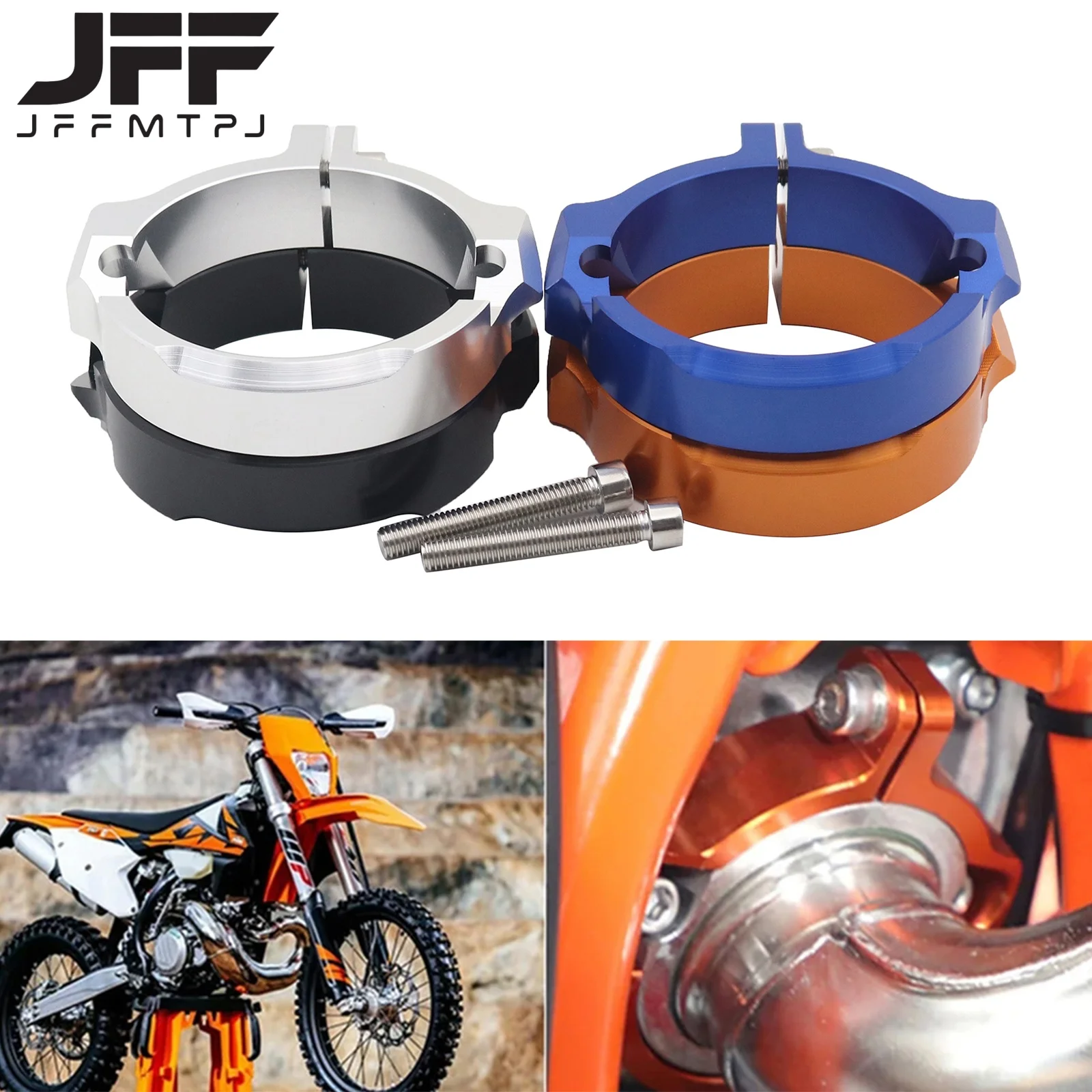 Exhaust Tip Muffler Pipe Clamp Flange Guard For KTM EXC XC SX XCW TPI Six Days 250 300 2017-2022 2023 Husqvarna TE TC TX GasGas