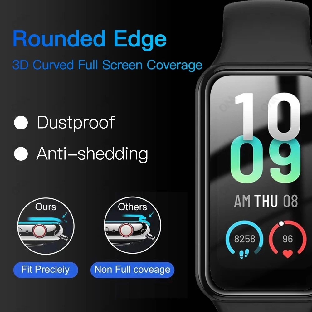 3/1Pcs Screen Protector for Amazfit Band 7 Smart Watch Full Coverage Soft Protective Film Cover (Not Glass)