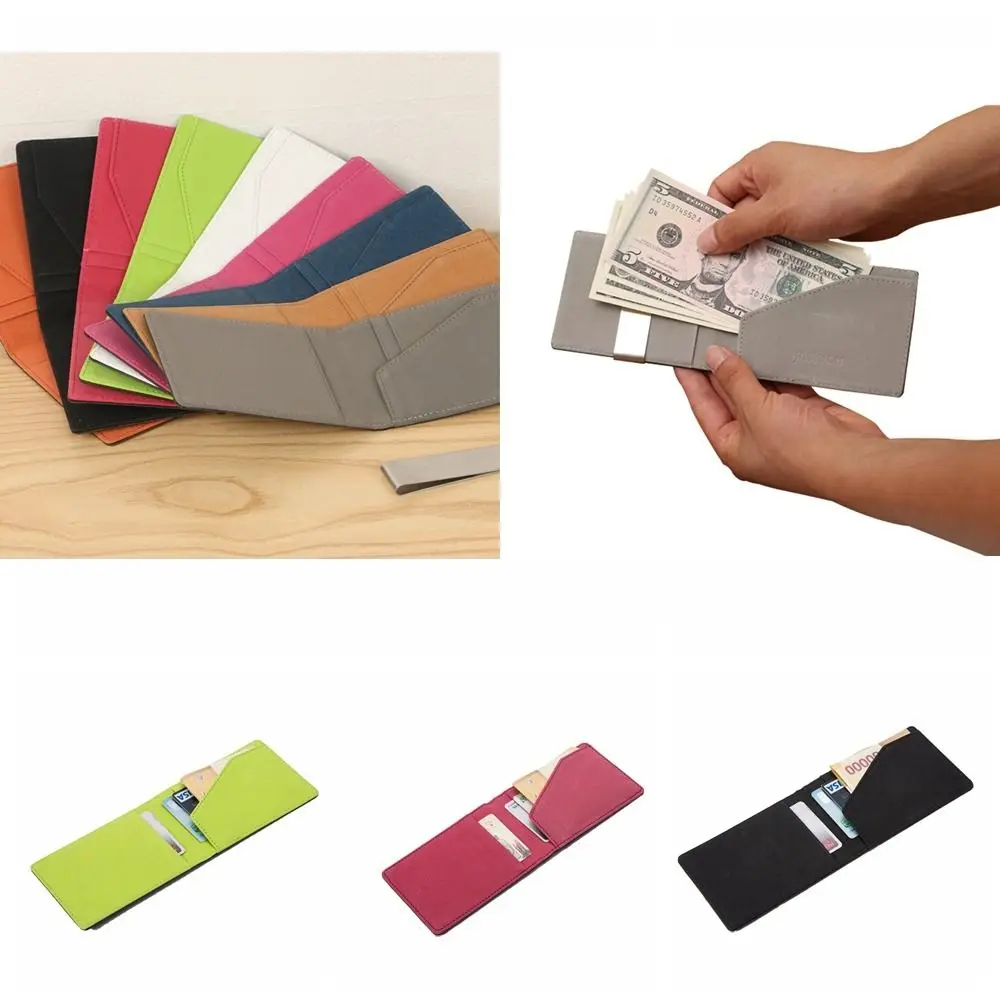 Multi-position Money Clip Wallet Korean Style Coin Purse Men's PU Leather Wallets Change Purse Card Bag Card Holder Girls