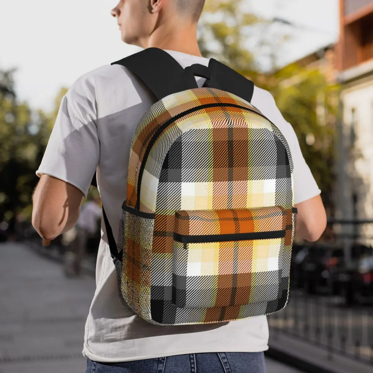 Distressed Gay Bear Pride Flag Stripe LGBT Lesbian Backpack Student BookBag Kids School Bag Laptop Shoulder Bags for Men Women