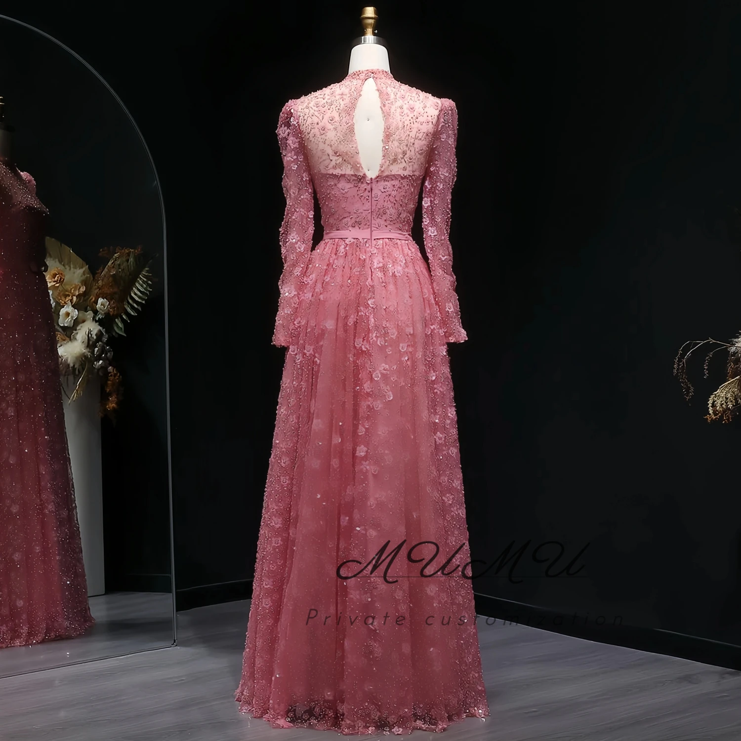 فستان سهرة نسائي مخصص من MuMu 2025 فساتين فاخرة لحفلات الزفاف الفاخرة فستان ترتر فساتين سهرة فاخرة #3