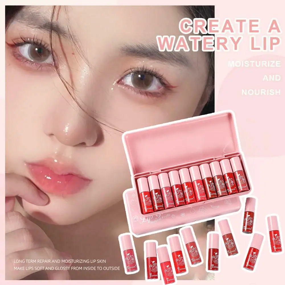 Hydraterende Fluwelen Mini Lipgloss Olie Langdurige Lip Sexy Glazuur Lip Rode Tint Glanzende Vloeibare Lipsticks Make-Up Cosmetisch Mat C 1X1