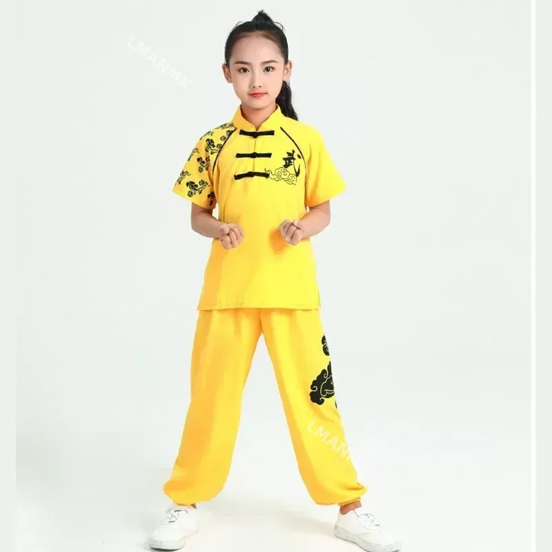 Kinderen Chinese Traditionele Wushu Kung Fu Kleding Set Kids Podium Performance Martial Arts Uniform Tai Chi Kostuum Uniform