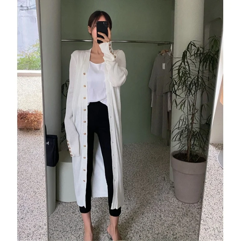 

Slim Fit Long Knitted Open Cardigan Sweater Women's Faion Versatile Design Summer 2026 Lazy Sle Loose Wind Outerwear