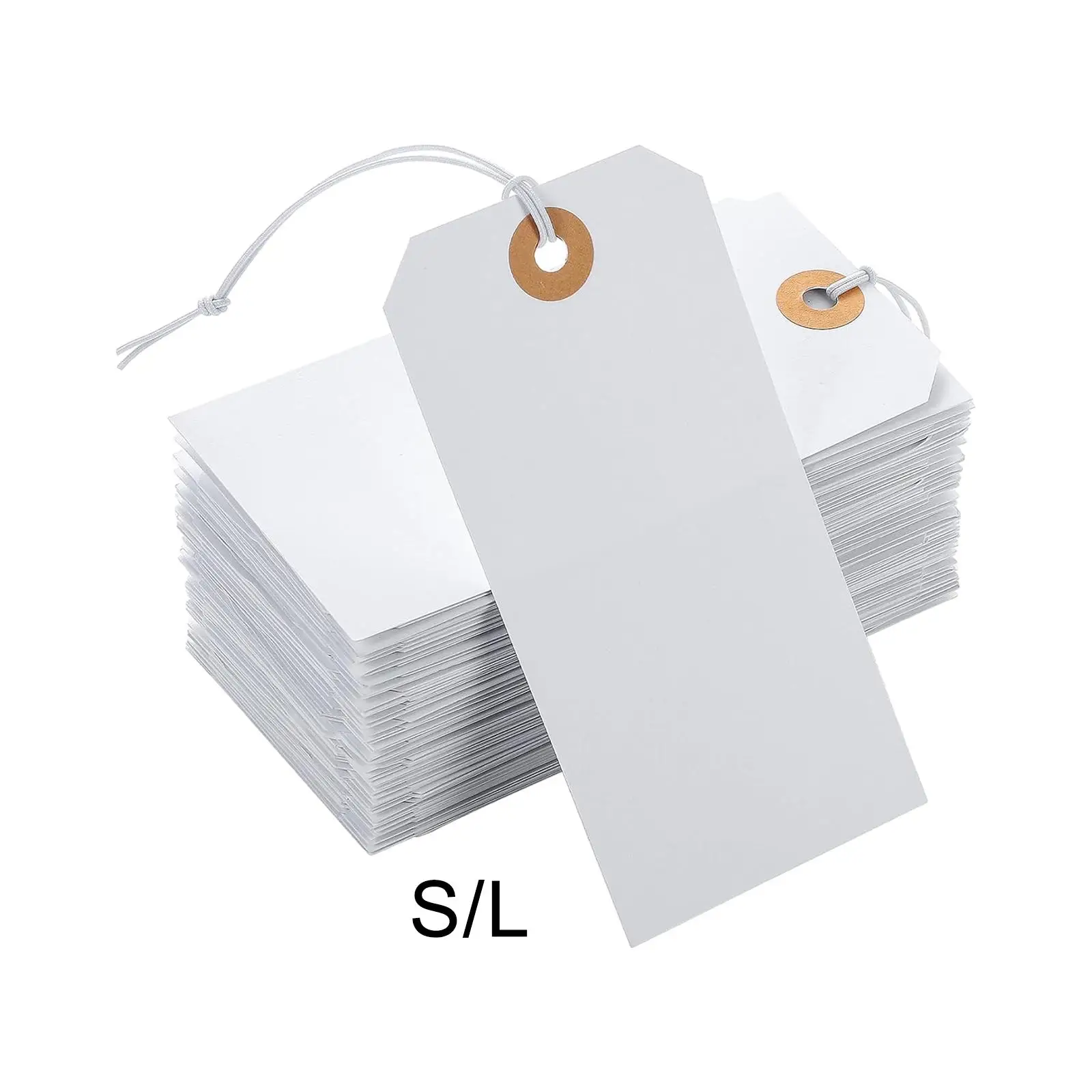 100x Gift Tags with String Garment Tags Jewelry Price Tags Blank Hanging Tags for Drawing Birthday Wedding Painting Party Favors