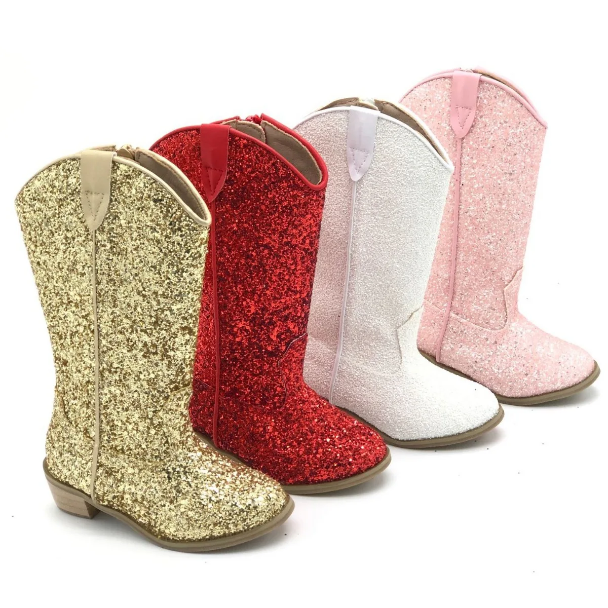 Children Boutique Leather Boots For Girls Simple Classic Fashion Kids Knee-High Boots Multi-Color Sequin Long Winter Shoes