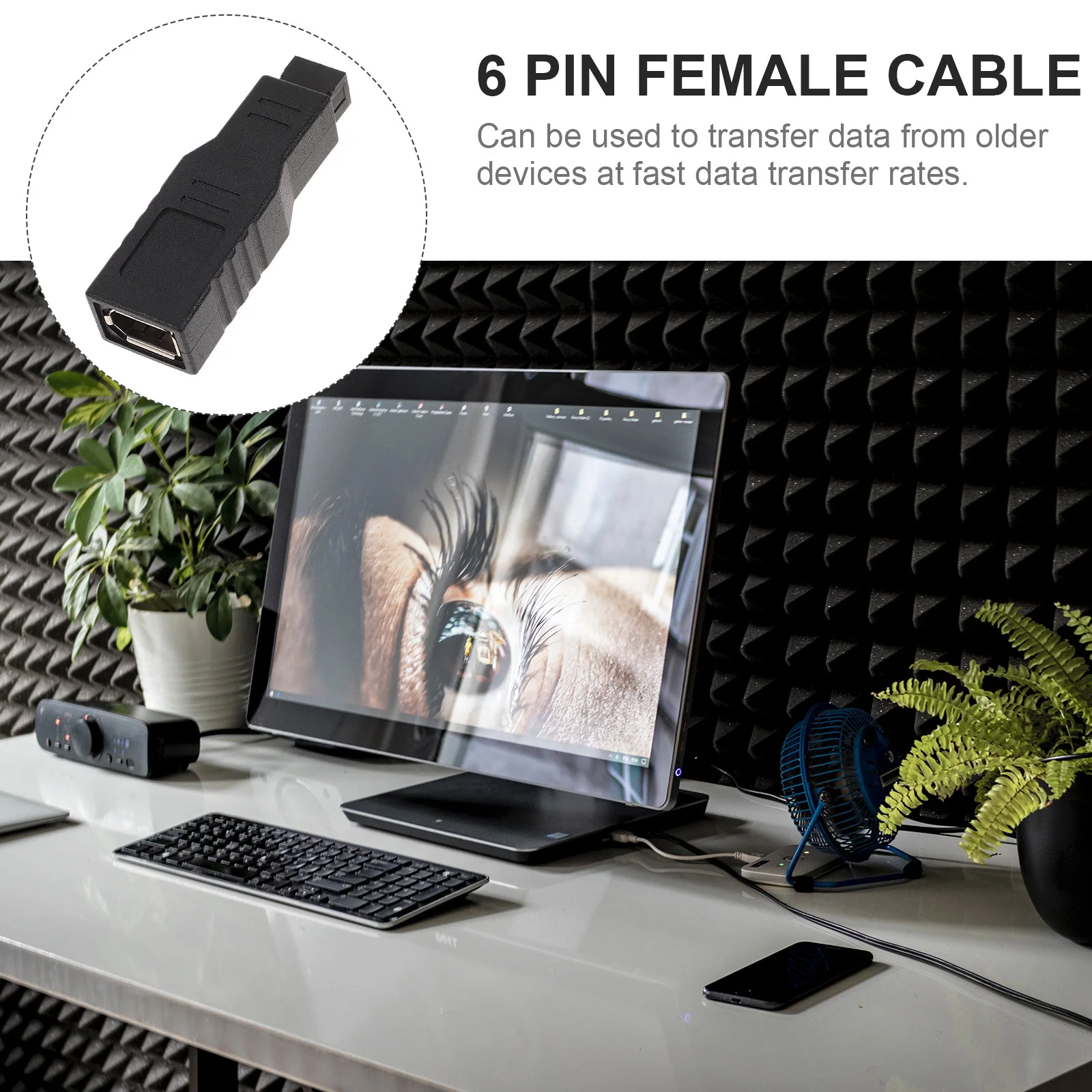 

Converter Cable 6 Pin To 9 Pin 400 To 800 Data Transfer Adapter For Digital Hard Interface