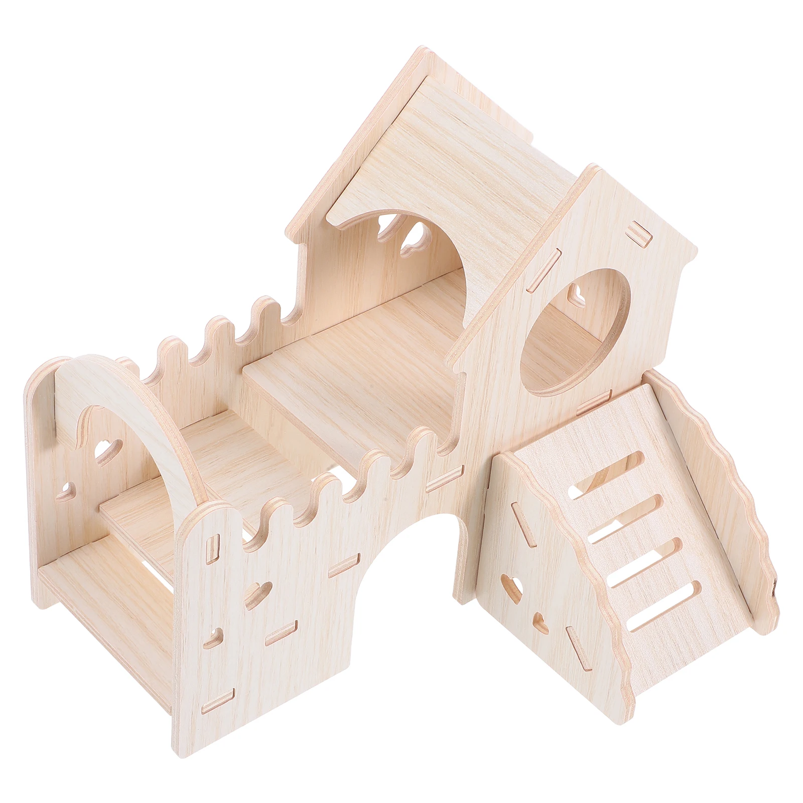 

Hamster Hideout Double Layer Cabin Slide Safe Material Small Animals Habitat Accessories Transparent Window