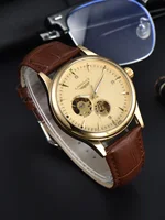 Reloj Automático LONGLUX, estilo elegante, venta al por mayor, relojes de pulsera mecánicos, esqueleto romo, reloj impermeable para hombre, regalo para hombre