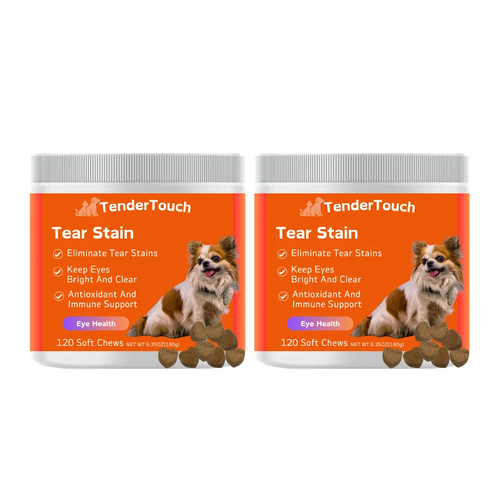 

240 Chews - 2Pack (2 x 180g/6.35oz) 360g/12.7oz - TenderTouch Tear Stain Support Soft Chews for Dogs - for Eye Moisture + Vision