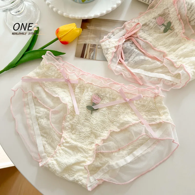 Sexy Japanese Girls Lingerie Women's Panties Underwear High Split Frenulum ropa interior femenina Lace Femenina Ladys Sexy