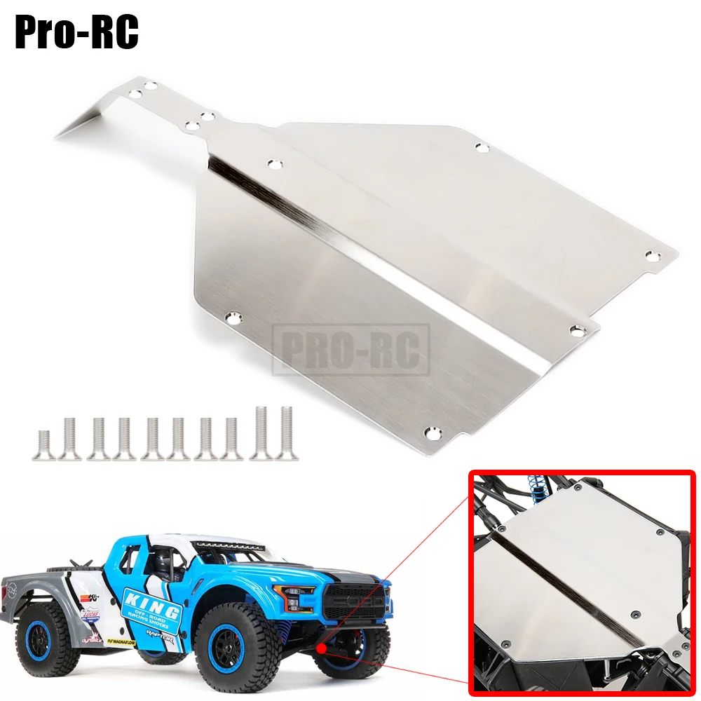 1Set Stainless Steel Chassis Protector Guard Armor Skid Plate for RC Car 1/10 Team Losi Baja Rock Rey Strengthen DIY Parts