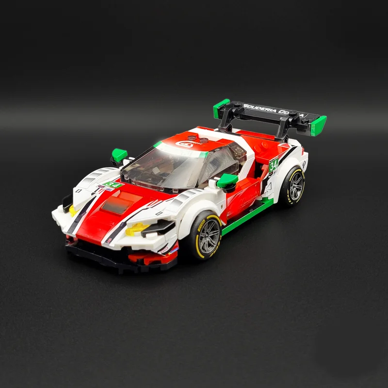 โมเดลรถยนต์ MOC ใหม่ 375 ชิ้น ​ ​ ชุดตัวต่อโมเดิร์นสำหรับเด็ก รุ่น Champions GT3 Supercar City Highway ของขวัญสุดพิเศษ