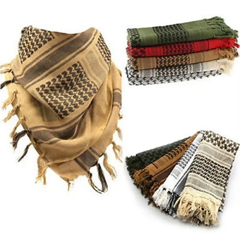 

2/4pcs 100x100cm Thick Muslim Shemagh Tactical Desert Arab Scarves Men Women Winter Windy Windproof Hiking Scarf
