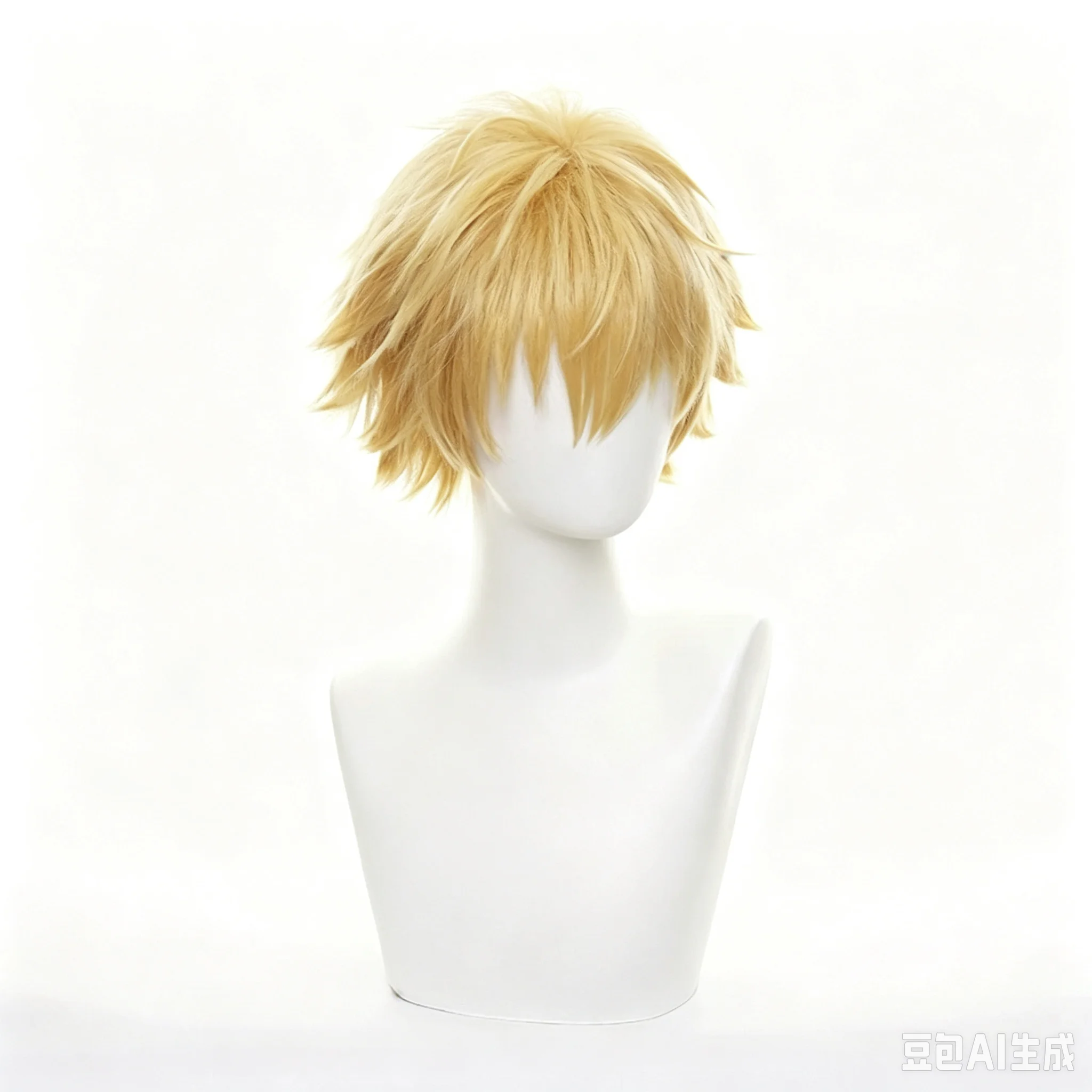 Chainsaw Man Denji Cosplay Wig Golden Heat Resistant Synthetic Layered Short Hair Halloween Carnival Comic Con Party Wigs Props