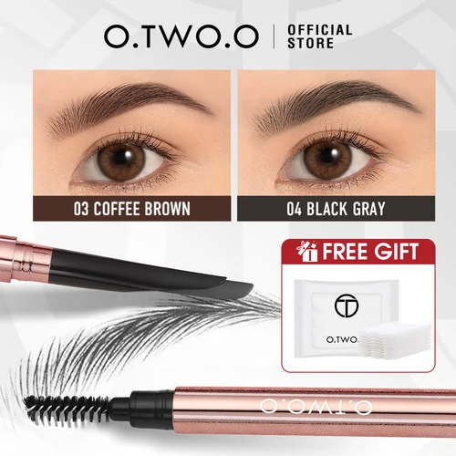 O.TWO.O Machete lápiz de cejas impermeable Natural de larga duración relleno suave pelusa mezclable alto pigmento lápiz de cejas maquillaje de ojos