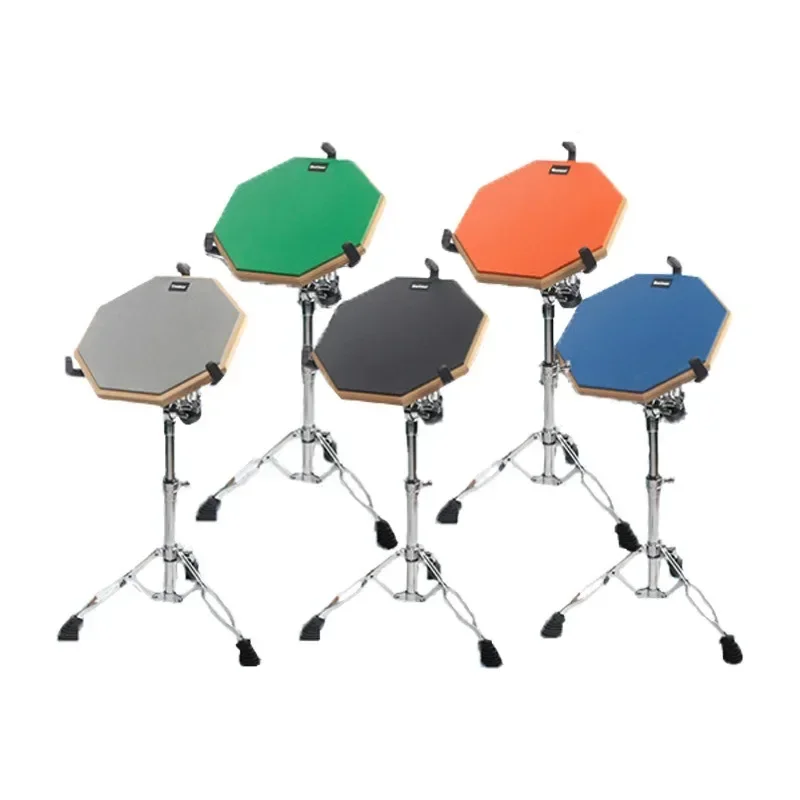 Almohadilla de práctica de tambor de 12 pulgadas, tambor silencioso absorbente de golpes con soporte ajustable, almohadilla de práctica silenciosa para adultos y niños