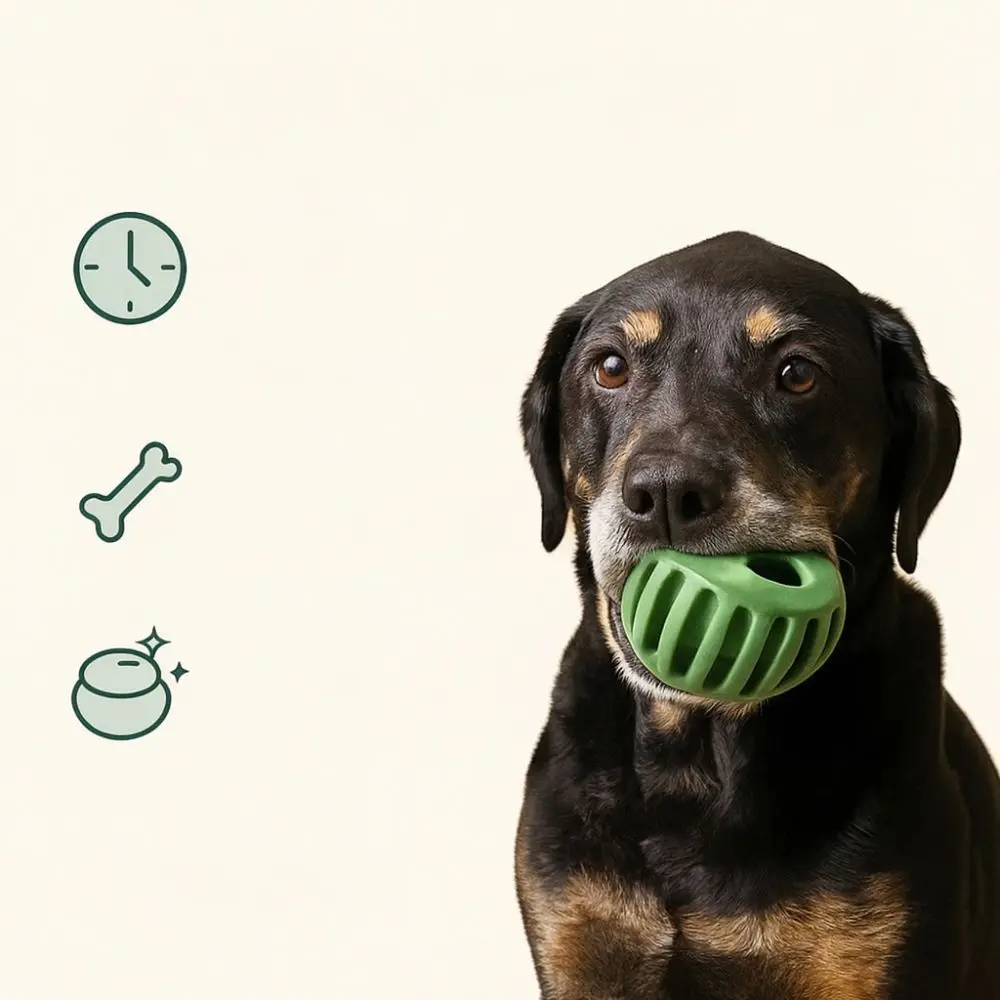 Durable Silicone Pet Treat Dispenser Ball Interactive Dog Puzzle Toy For Cats Puppy Teething Teeth Cleaning