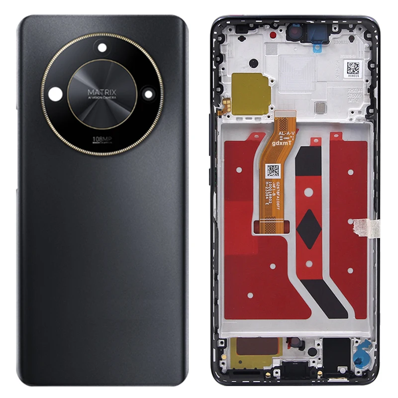 Kit Riparazione Display LCD Touch Screen Per Huawei Honor X9a RMO-NX1 - Con Telaio Argento, Ricambio Originale