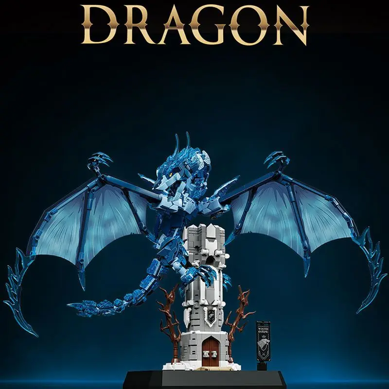 12GO99003 Game of Thrones Dragon Drogon Smart Assembly Building Blocks Toy - Difficult-to-Assemble Display Model