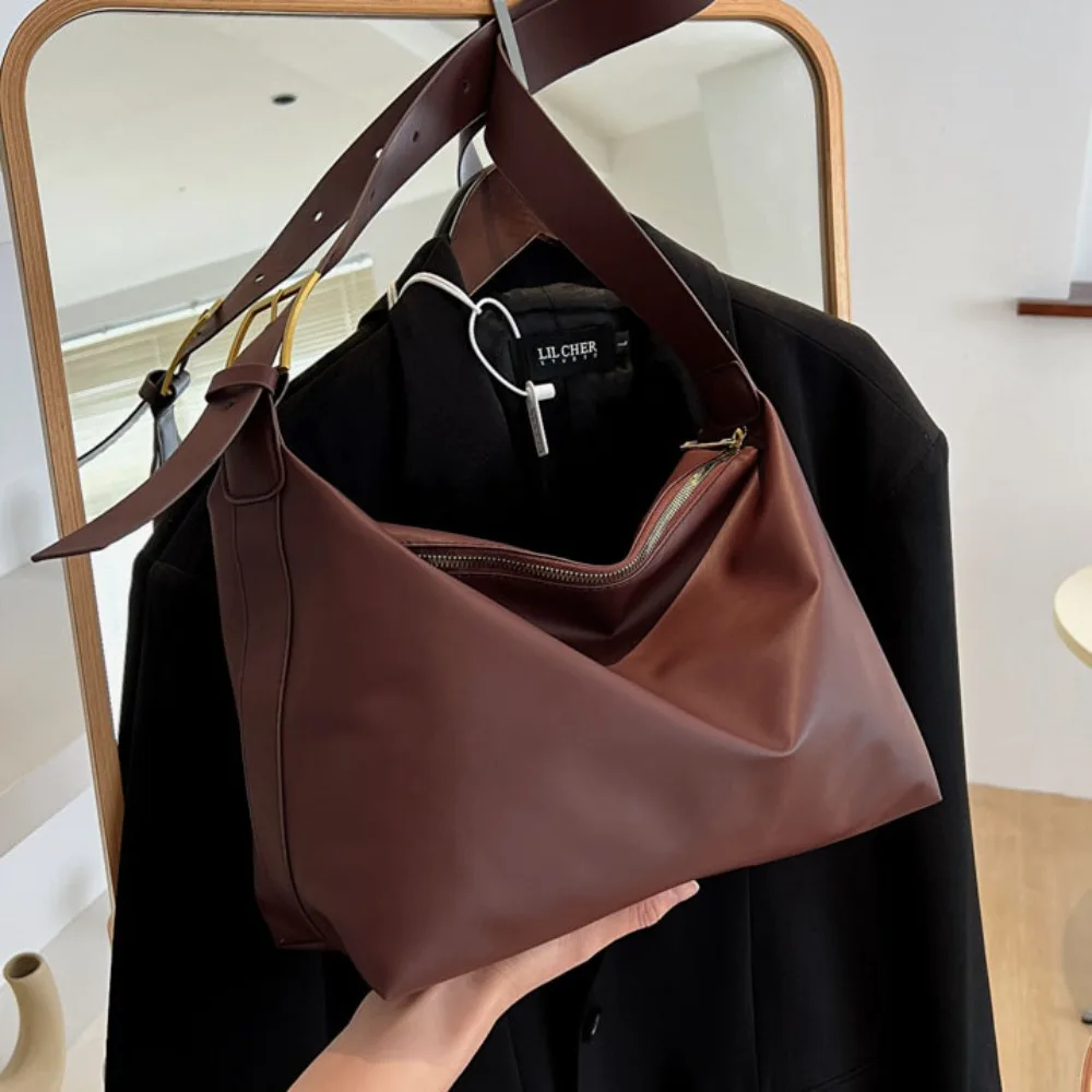 Heißer Verkauf PU-Leder Schultertasche Große Kapazität Lässige Unterarmtasche Trendige Einkaufstasche Damen – Detail 4