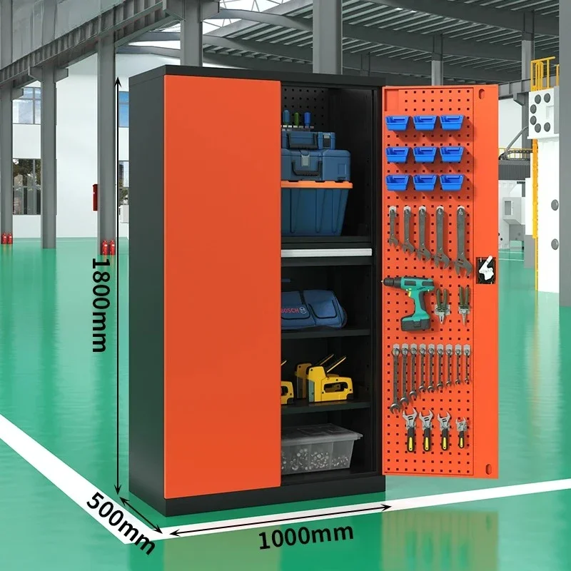 M138 Heavy-Duty Double Door Tool Cabinet Workshop Factory Storage Locker Thick Steel Tool Box for Repair Magazine Rack Furniture