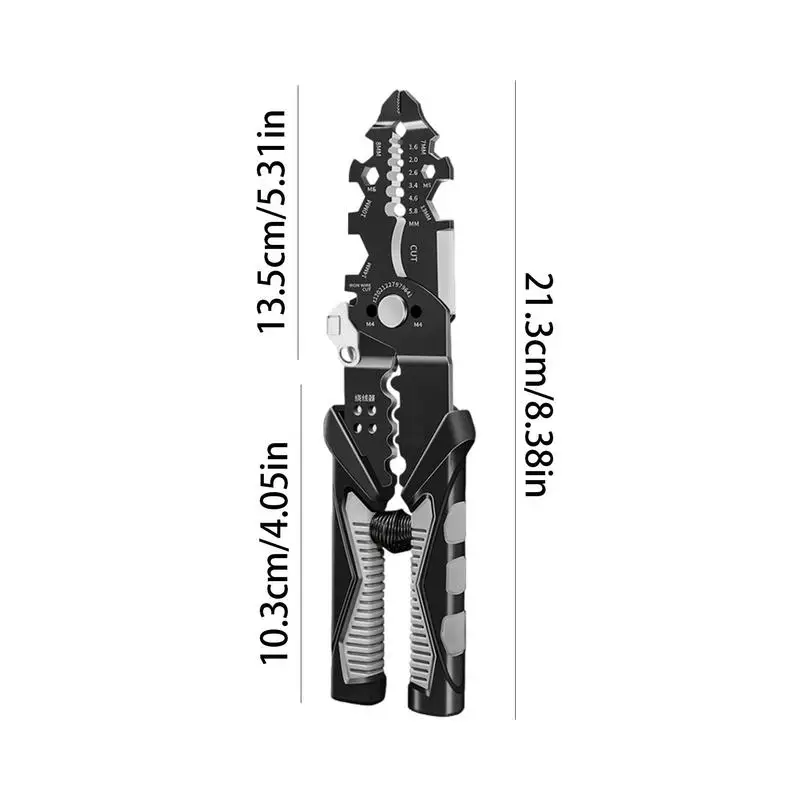 Fio Stripping Tool Cable Alicate, Crimping Splitting, divisor de fio Crimper, aço forjado, garagem, casa, fábrica