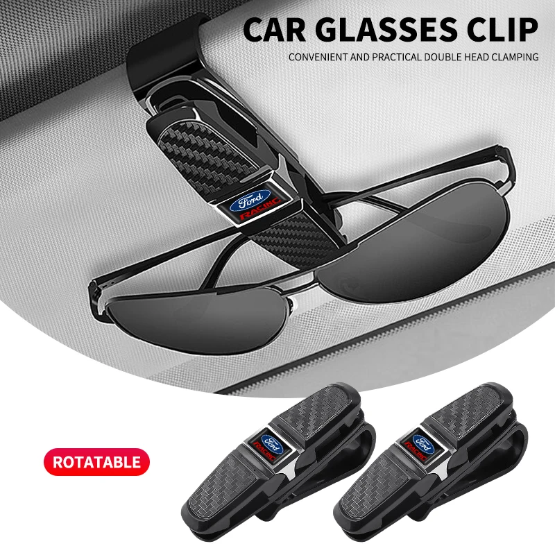 New Car Sun Visor Glasses Clip Card Ticket Holder Stand For Ford Mustang BA Shelby SYNus King GTX1 Ka Fusion Focus F-150 Transit