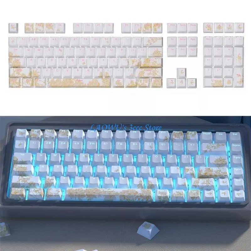

Y8AD Thick PBT Keycap Set Double Shot Backlit Keycaps Dye Sublimation For Mechanical Keyboard Keycap Special Embroidery