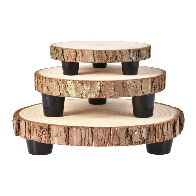 Solid Wood Round Bench Flower Pot Holder Succulent Plant Display Stand mini plant stool Flower Pot  Shelve for home decor