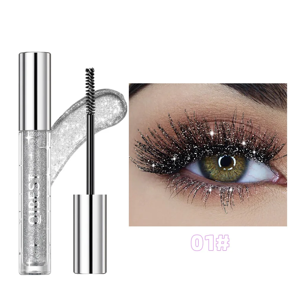 Diamond Glitter Mascara para mulheres, duradouro, extensão de cílios, cosméticos de beleza brilhante, secagem rápida, maquiagem