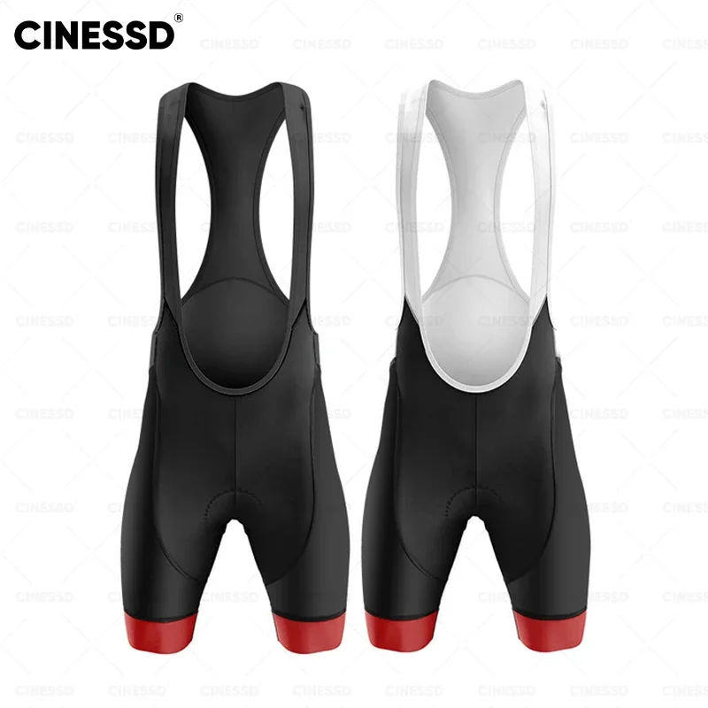 Black and White Cycling Bib Shorts for Men Outdoor Wear Bicycle Cycling Tights Gel Pad Mountain Bike, Breathable Racing Shorts