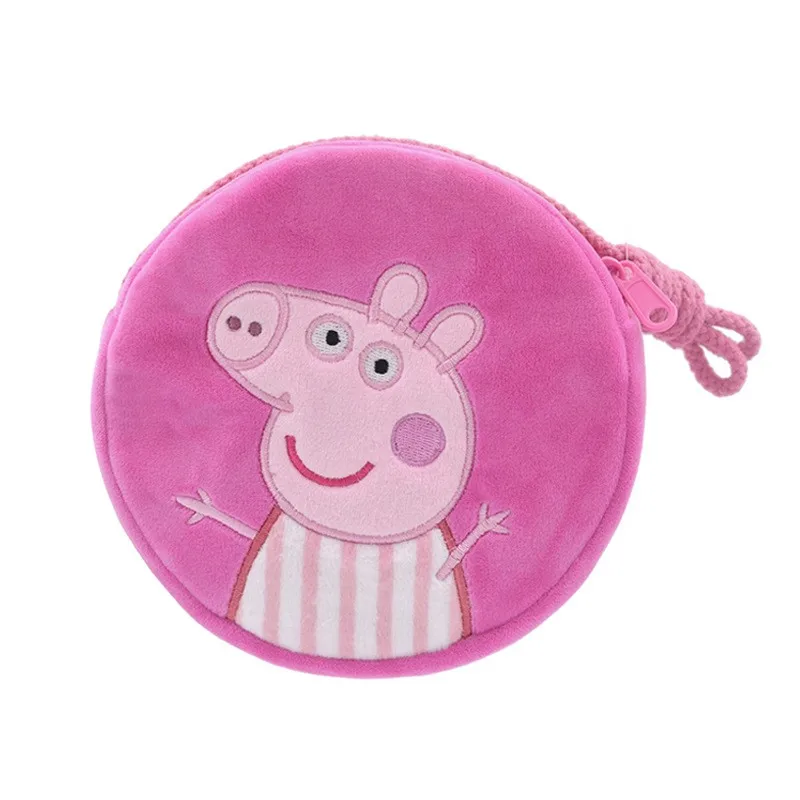 16 ซม./6.29in Peppa Pig Plush กระเป๋าเป้สะพายหลังกลมของเล่น George โรงเรียนอนุบาลการ์ตูนไหล่กระเป๋าเหรียญสําหรับสาวคริสต์มาสของขวัญ