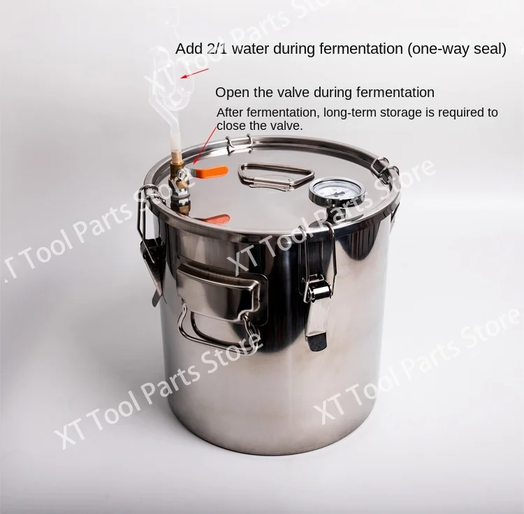 Stainless steel fermentation barrel, food grade fermentation, grain, fruit wine, wine fermentation container, single water seale