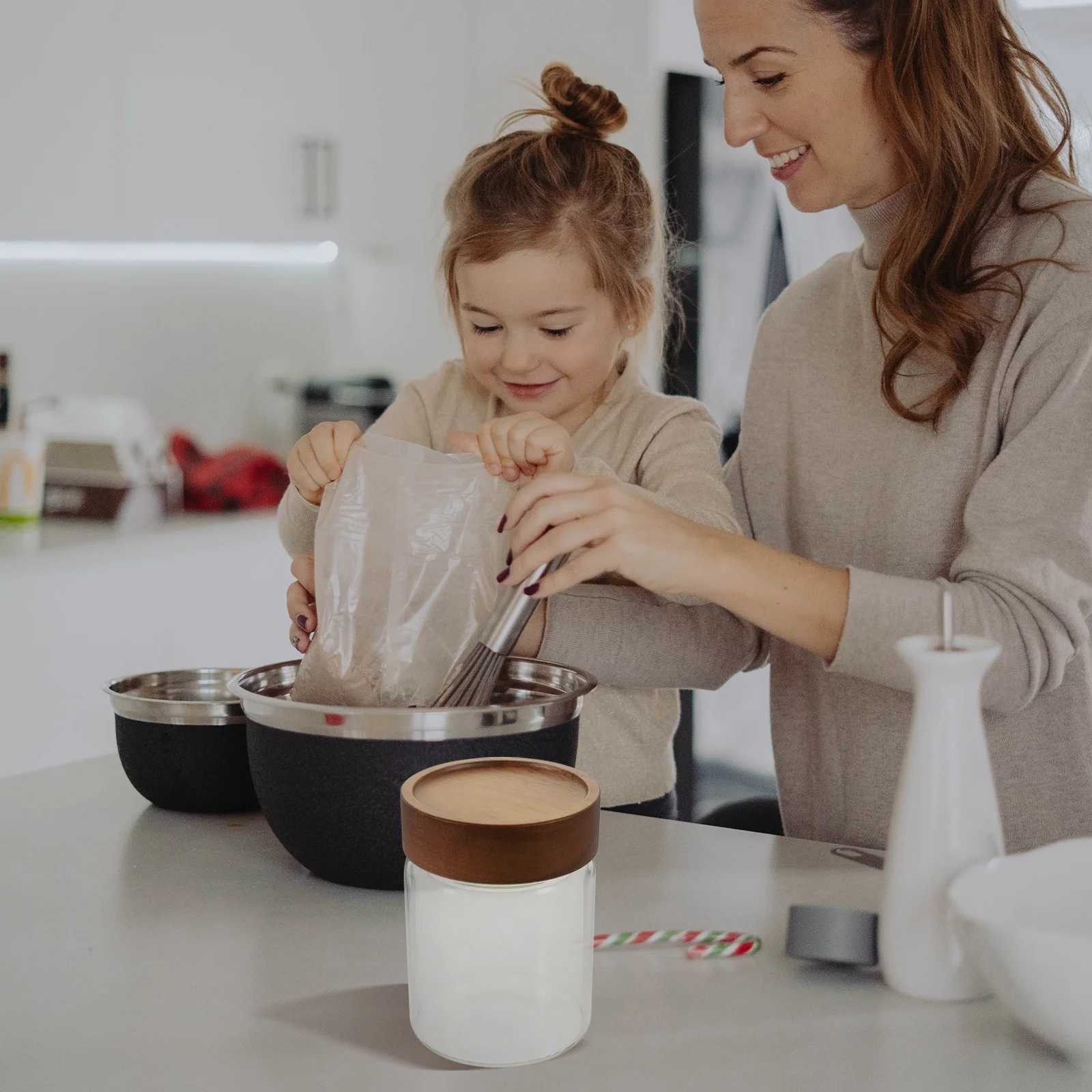 

350ml Airtight Glass Canister Coffee Bean Storage Jar for Snacks Dried Fruits Tea Cereals Kitchen Containers Multifunctional