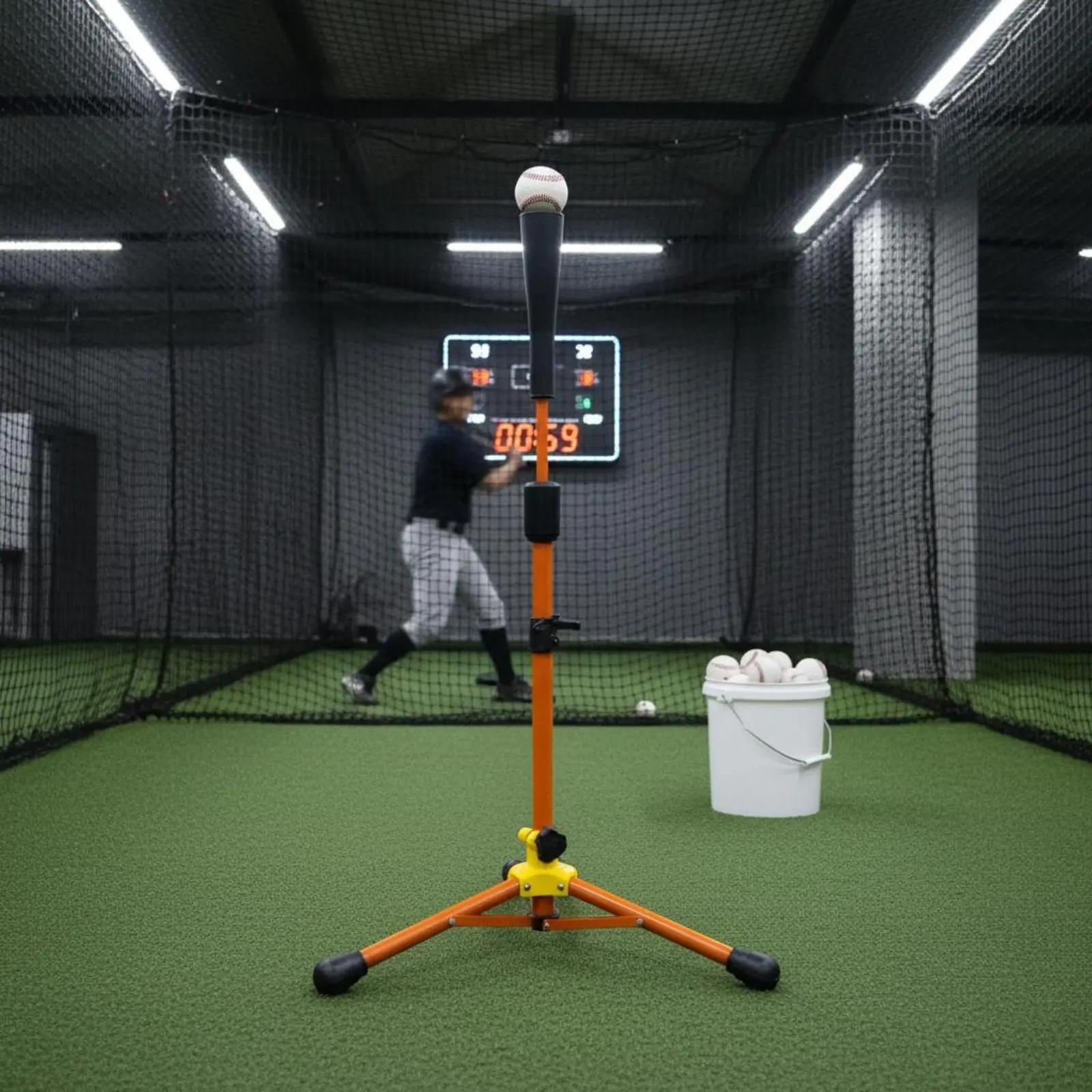 

Sporting Batting Tee Highest Stability Adjustable Hitting Tee Portable Batting Stand Easy Assembly Training Aid for Backyard