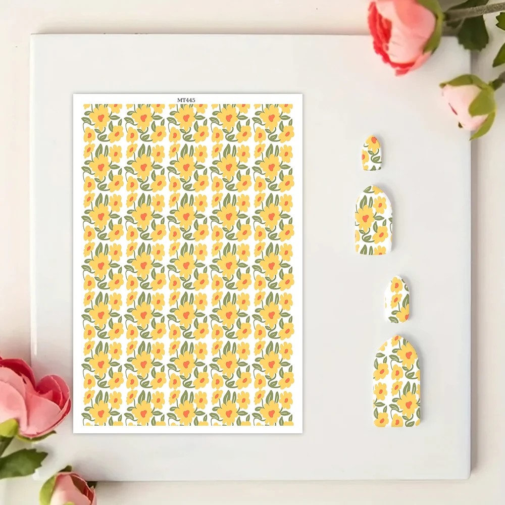 2025 New Polymer Clay Transfer Paper Colored Flower Foliage Design Water Soluble Disposable Stickers for Diy Jewelry Earring