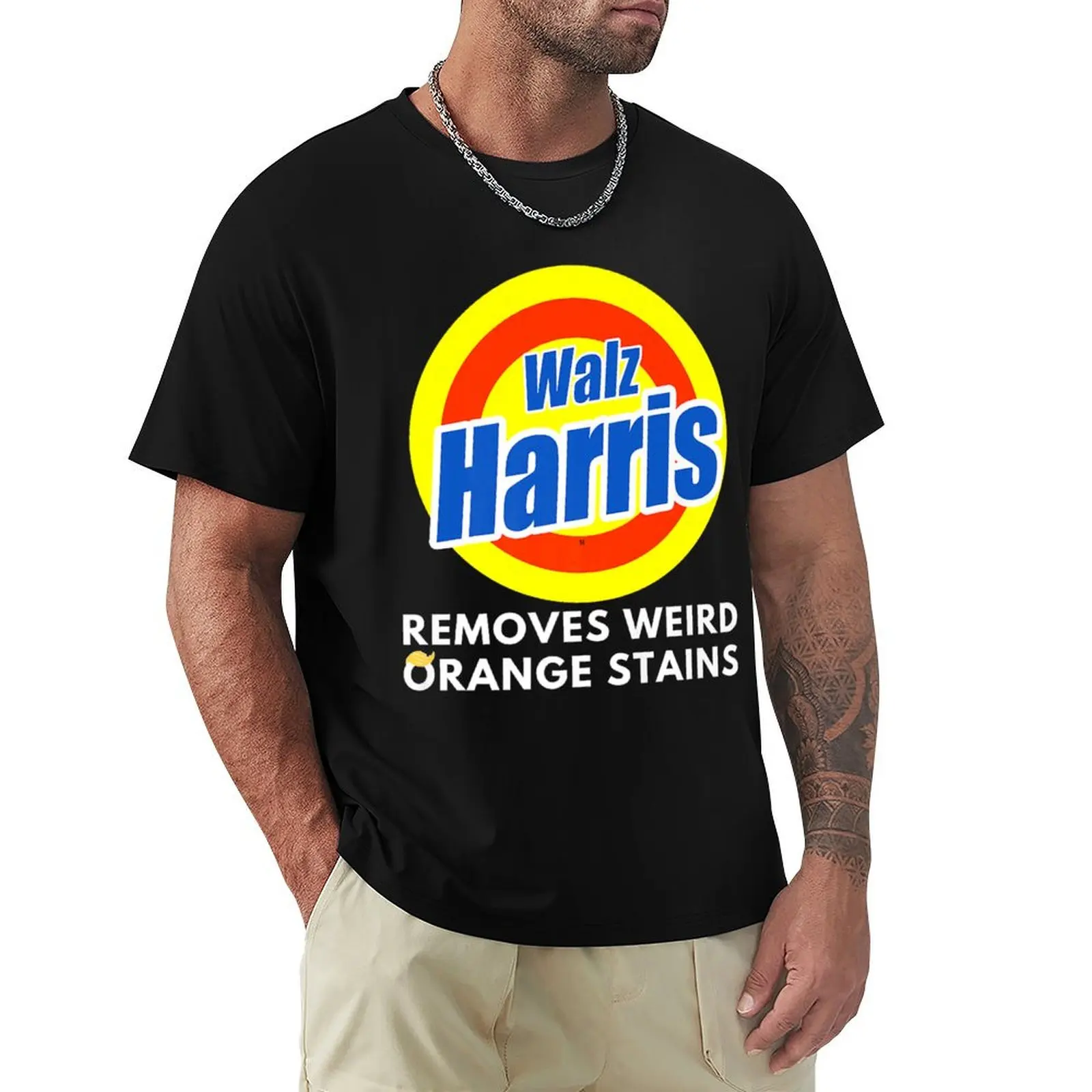 Kamala Removes Stubborn Orange Stains, Harris Walz Waltz T-Shirt Breathable Sportswear T-Shirt for Men